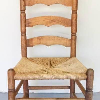 Ladder Back-Wicker Seat Chair