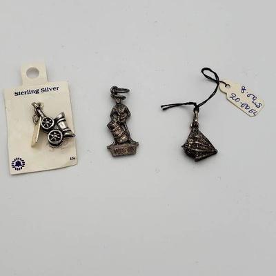 (3) Sterling Silver Charms