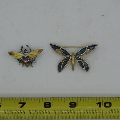 1- Bee brooch and 1- insect brooch.