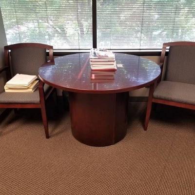 #Round Office Table With 2 Chairs