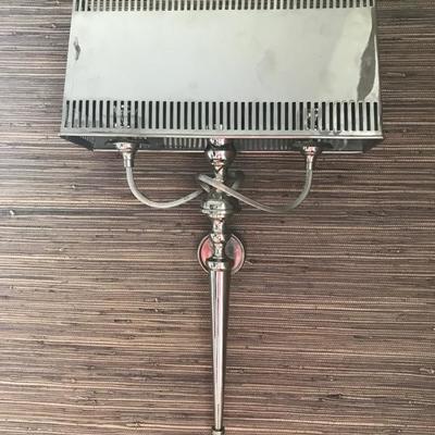 Silver plated triple candlesticks with shade $125
2 available