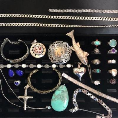 Many Sterling Silver pieces including Taxco and other Mexican Silver