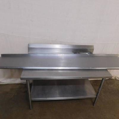 7 Foot Stainless Steel Shelf with 3 Wall Mount Bra ...