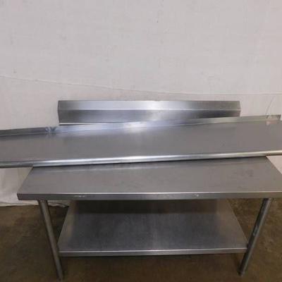 6 Foot Stainless Steel Shelf with 2 Wall Mount Bra ...