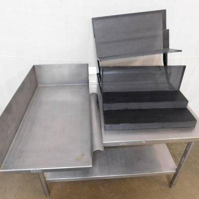 34 Inch Stainless Steel Shelf and 2 Metal Condimen ...
