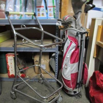 Metal Small Shopping Cart Frame & Ladies Golf club ...