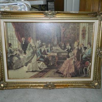 Ornate Gold Frame with Victorian Print