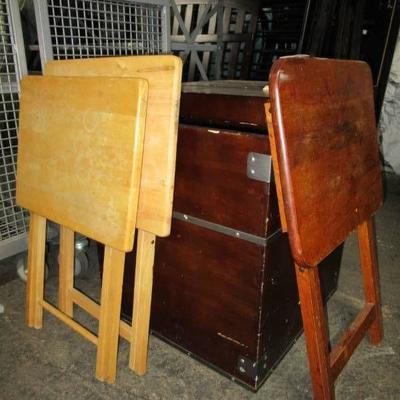 Wood TV Trays and Wood Case