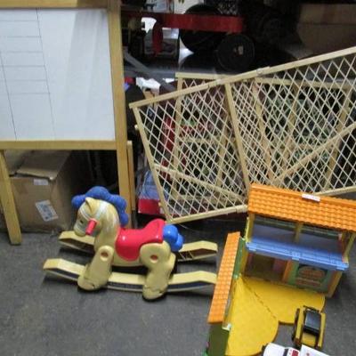 Child Toy  Play Care Lot - Easel, Rocking Horse ...