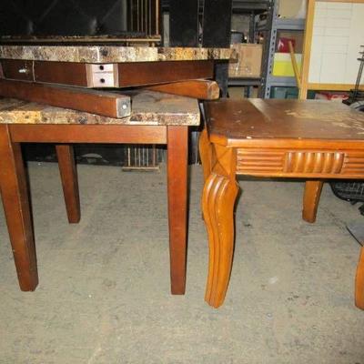 Lot of Misc End Tables - One Needs repair