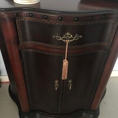 Pair of Leather Inset Night Stands 