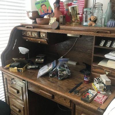 Antique Oak Roll Top Desk 