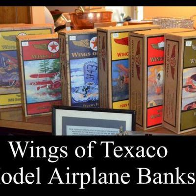 Wings of Texaco model airplane banks