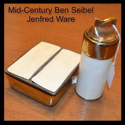 Mid-century Jenfred Ware Cigarette box and lighter