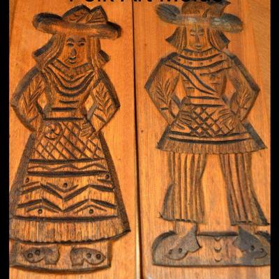 Folk art carved wood molds