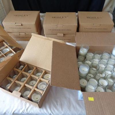 8- 12pk Hosley Clear Glass Votive Candles and 39 i ...