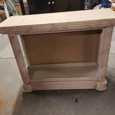 Lighted Display Cabinet with Marble Top