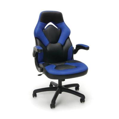 OFM Leather Racing Style Gaming Chair Blue  Black