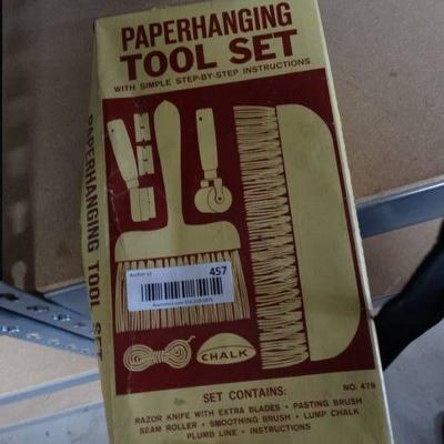 Paperhanging tool set.