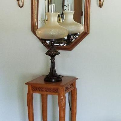 Mirror, Table, Lamp