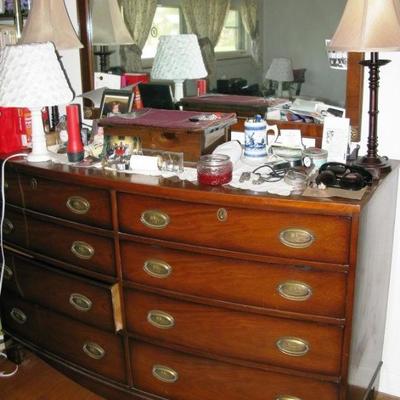 MCM style bedroom dresser & mirror  BUY IT NOW  $ 185.00