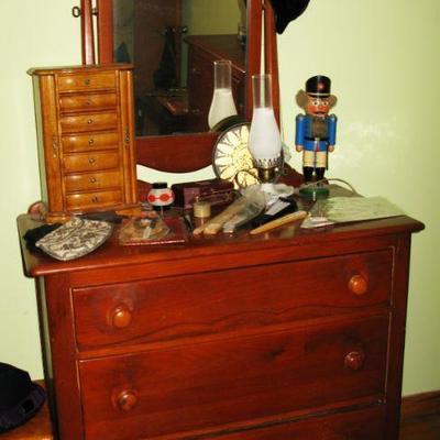 Maple bedroom set, dresser with mirror  BUY IT NOW $ 95.00...