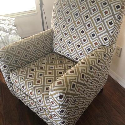 2 Flexsteel Geometric Pattern Upholstered Occasional Chairs - $250 EACH - (29W  33D  38H)
