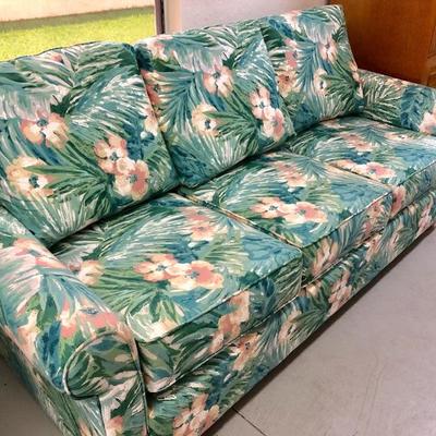 Leggett & Platt Tropical Print Queen Sleeper Sofa - $150 - (Appx. 78L  35W  39H)