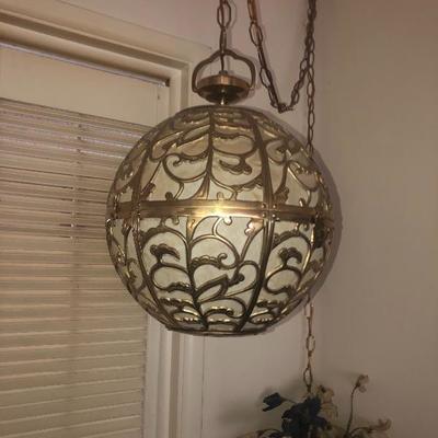Vintage brass hanging lamp $250