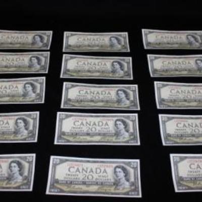 Canadian bills mostly high grade including 