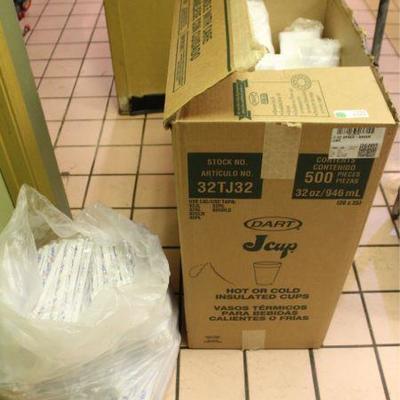 Part Case of Styrofoam Cups and Pepsi Branded Stra ...