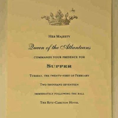Atlanteans 2017, New Orleans Mardi Gras Krewe Favor Queen Invitation ST20 https://www.ebay.com/itm/113815951142