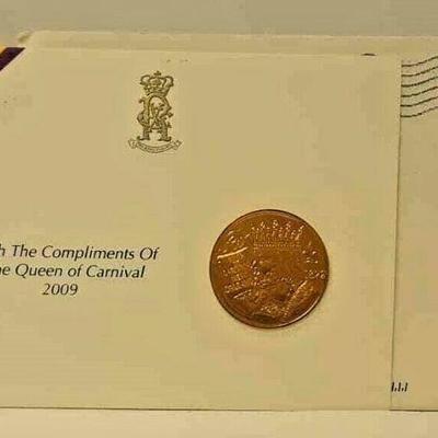 Rex 2009 Doubloon on Card Compliments of Queen w Envelope Mardi Gras ST4069 https://www.ebay.com/itm/113815930523