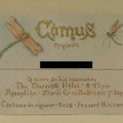 Comus 2016 Committee Invitation Mardi Gras Krewe Favor ST4064 https://www.ebay.com/itm/123833619556