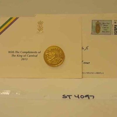 Rex 2013 Doubloon on Card Compliments of King w Envelope wUSPS Rex Stamp ST4097 https://www.ebay.com/itm/113815930525