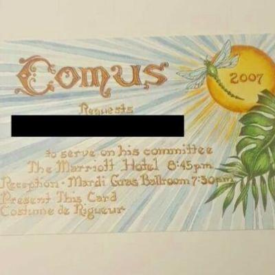 Comus 2007 Committee Admit Card Mardi gras Krewe favor ST4028 https://www.ebay.com/itm/123833619567