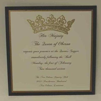 Elves of Oberon 2016 Queens Supper Invitation Mardi Gras Krewe Favor ST4065 https://www.ebay.com/itm/123833619585