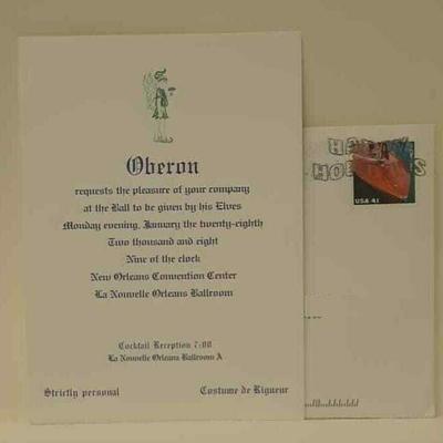 Elves of Oberon 2008 Ball Invitation Mardi Gras Krewe Favor ST4079 https://www.ebay.com/itm/123833619580