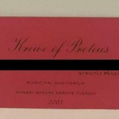 Proteus 2003 Admit Card Mardi gras Krewe favor ST4053 https://www.ebay.com/itm/113815951154