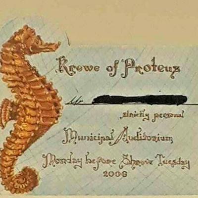 Proteus 2006 Ball Admit Card Mardi gras Krewe favor ST4039 https://www.ebay.com/itm/123833619551