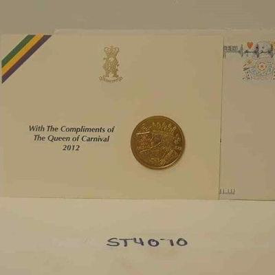 Rex 2012 Doubloon on Card Compliments of Queen w Envelope Mardi Gras  ST4070 https://www.ebay.com/itm/113815930515