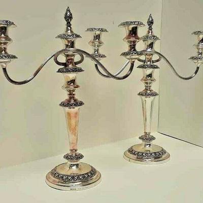 SILVER ELECTROPLATED CANDLABRAS SET OF 2 LAE029 https://www.ebay.com/itm/113815816311