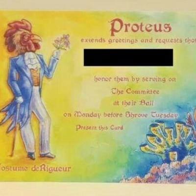 Proteus 2015 Committee Admit Card Mardi gras Krewe favor ST4016 https://www.ebay.com/itm/123833619552