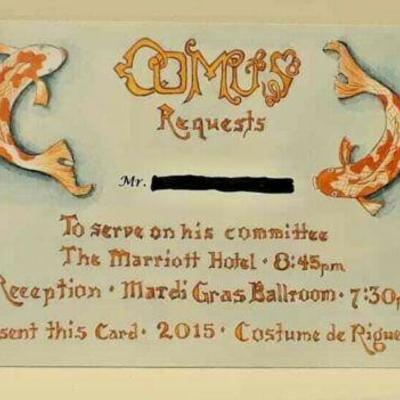 Comus 2015 Committee Admit Card Mardi gras Krewe favor ST4018 https://www.ebay.com/itm/123833619547