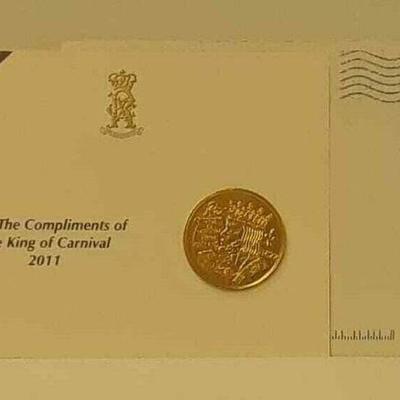 Rex 2011 Doubloon on Card Compliments of King w Envelop w USPS Rex Stamp ST4100 https://www.ebay.com/itm/113815930519