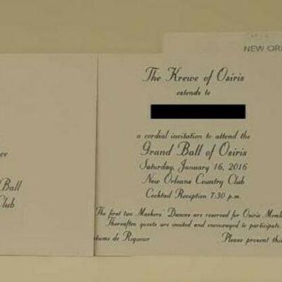 Osiris 2016 Kings Supper and Ball Invitation with Envelope ST4082 https://www.ebay.com/itm/113815951182