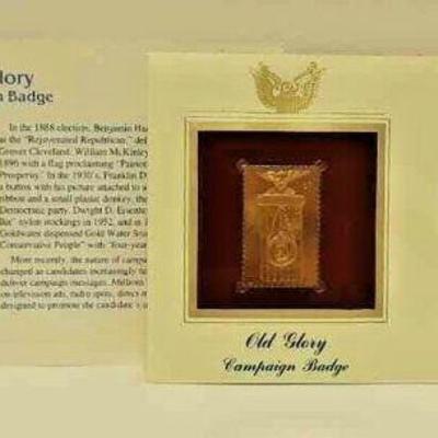 Old Glory Campaign Badge, April 3, 2003, First Day Of Issue STA0031. https://www.ebay.com/itm/113815716824