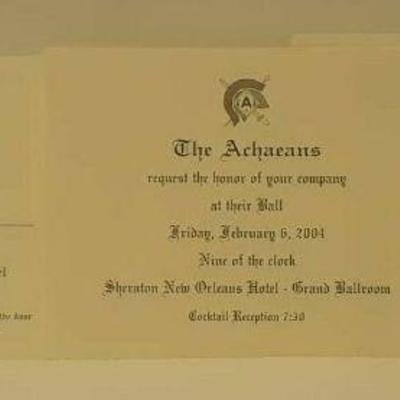 Achaeans 2004 Ball Invitation and Admit Card with Envelope Mardi Gras ST4076 https://www.ebay.com/itm/113815951163