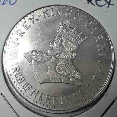 Rex 1960 Plain Aluminum Doubloon Mardi Gras Krewe Favor JA99  https://www.ebay.com/itm/113796169371