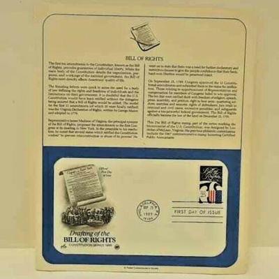 Bill Of Rights, First Day of Issue, Sept. 25, 1989, Stamp STA2222. https://www.ebay.com/itm/113815645787